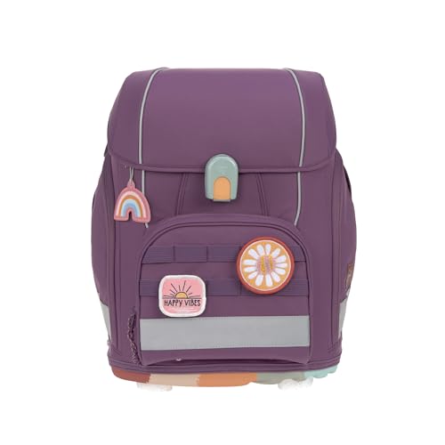 LÄSSIG 7-teiliges Schulranzen Set Kinder/School Set Boxy Unique purple