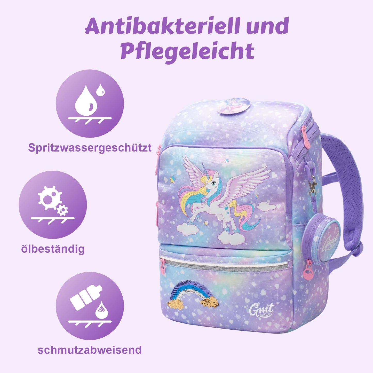 GMT for Kids Schulranzen-Set 6-teilig | Ultraleicht | Ergonomisch | 22L | 1.-4. Klasse