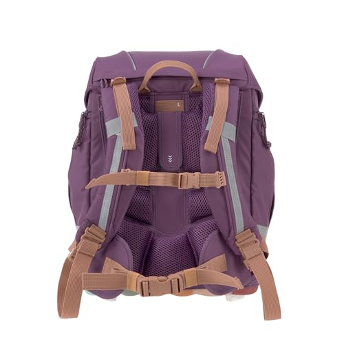 LÄSSIG 7-teiliges Schulranzen Set Kinder/School Set Boxy Unique purple