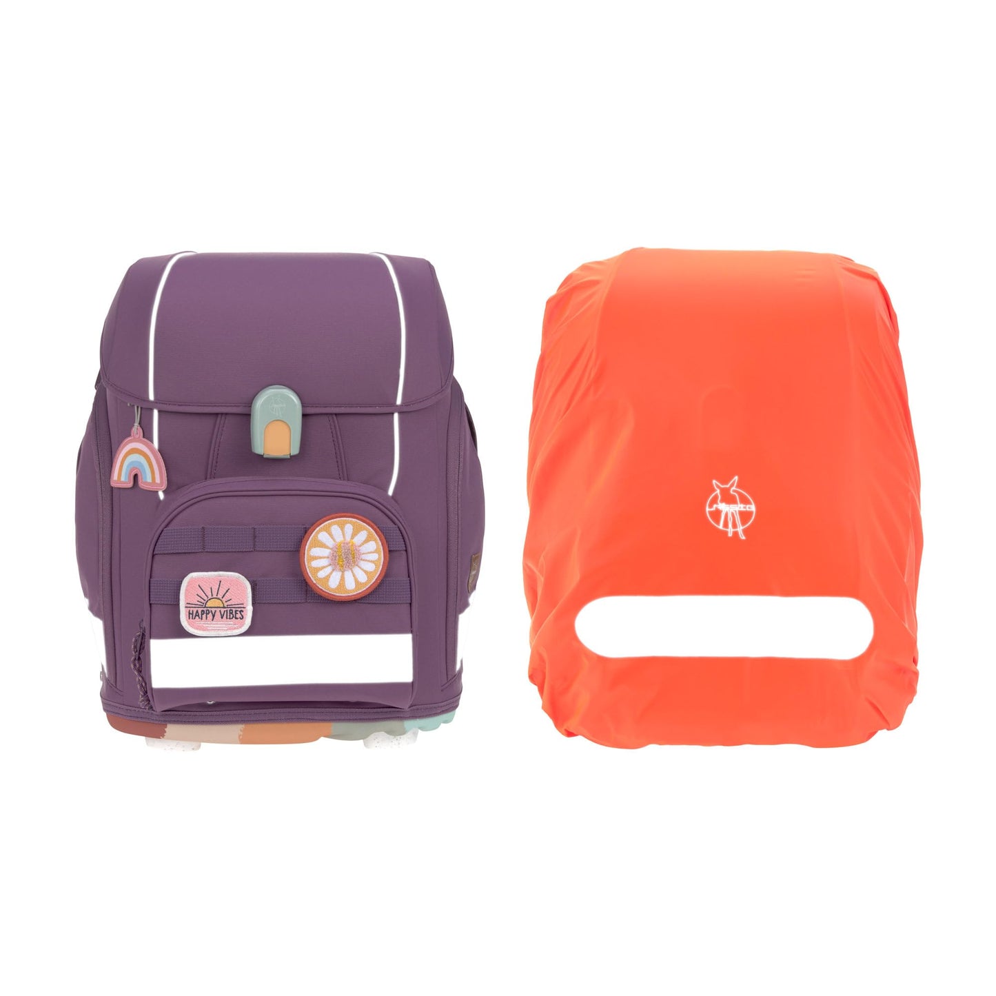 LÄSSIG 7-teiliges Schulranzen Set Kinder/School Set Boxy Unique purple