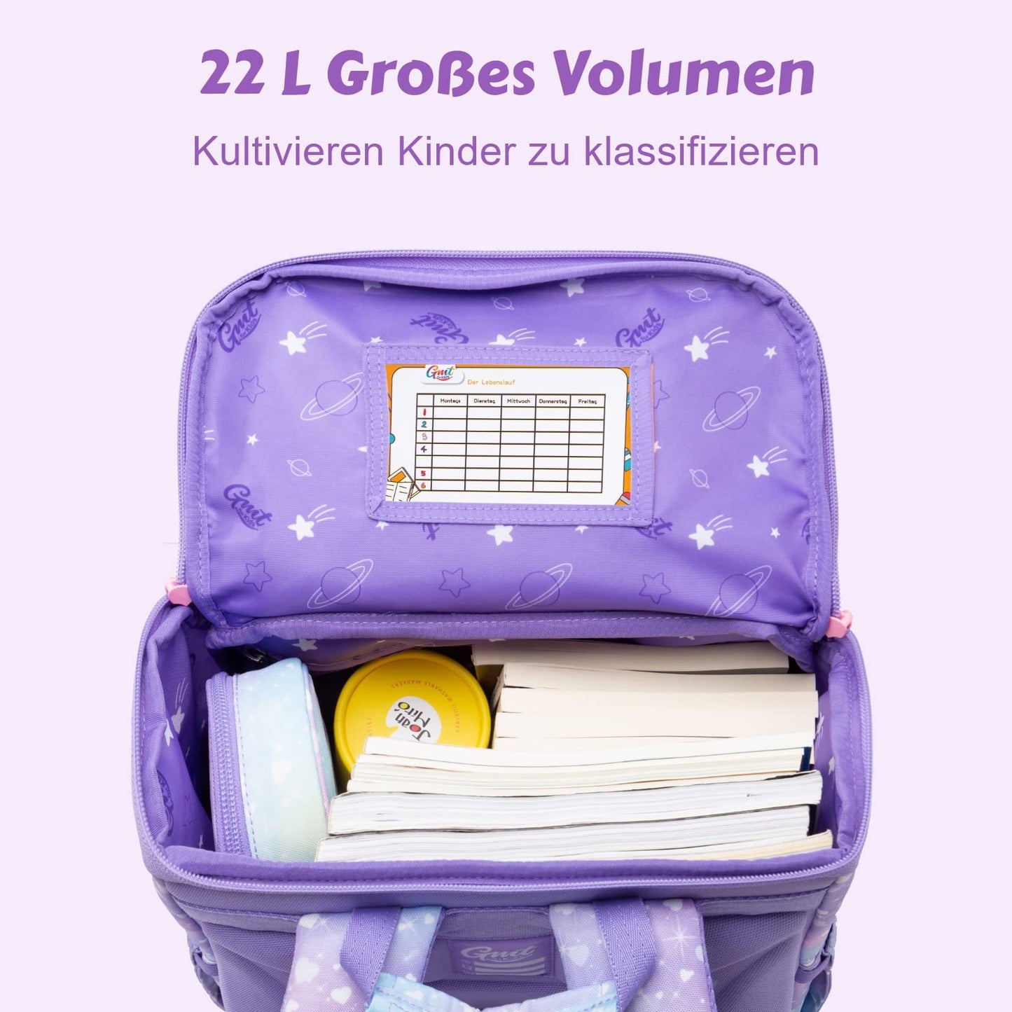 GMT for Kids Schulranzen-Set 6-teilig | Ultraleicht | Ergonomisch | 22L | 1.-4. Klasse