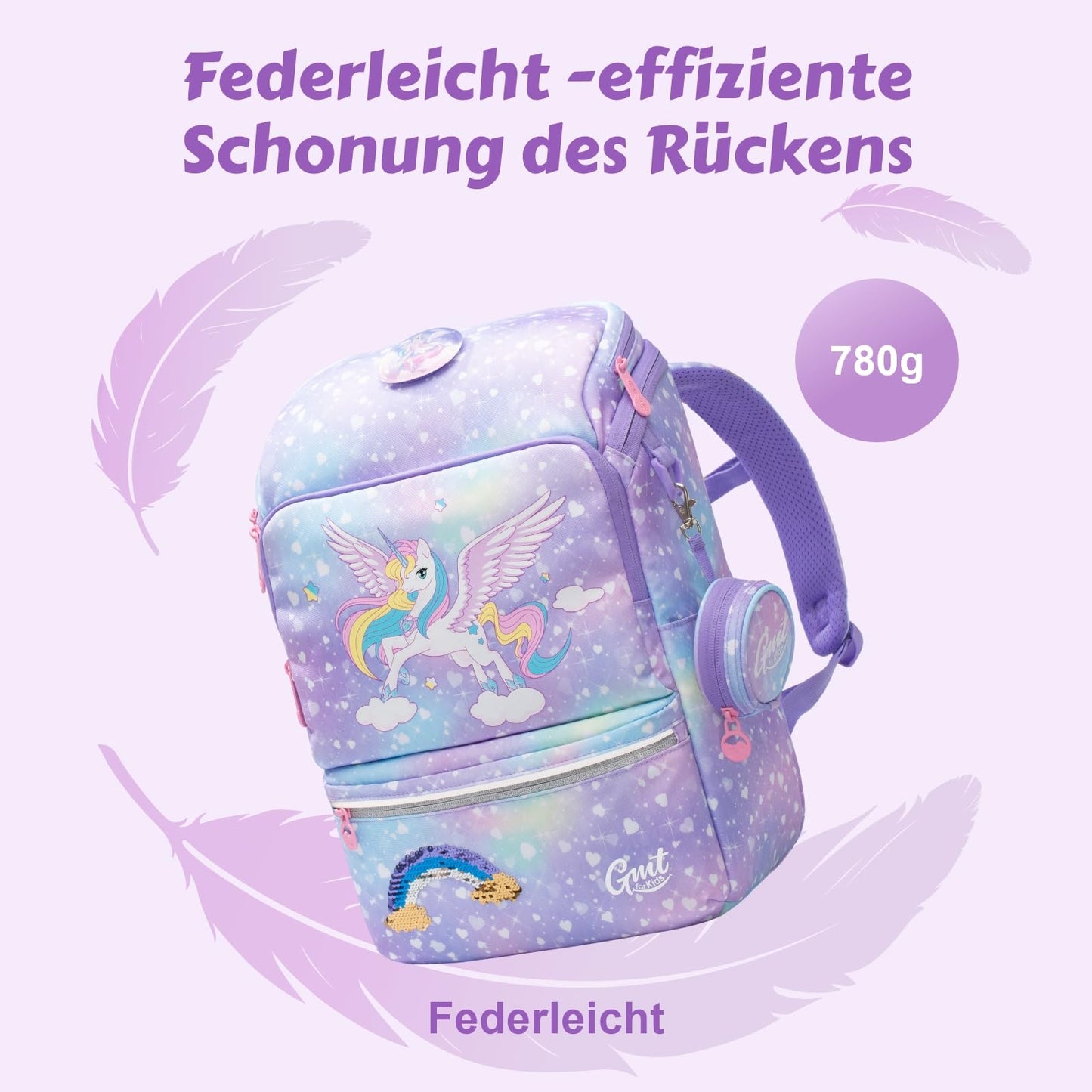 GMT for Kids Schulranzen-Set 6-teilig | Ultraleicht | Ergonomisch | 22L | 1.-4. Klasse