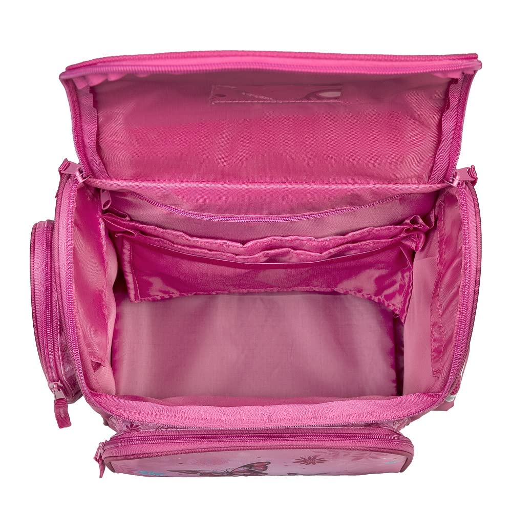Familando Schulranzen Komplett-Set | Ergonomisch | Mit Schultüte | Butterfly Pink