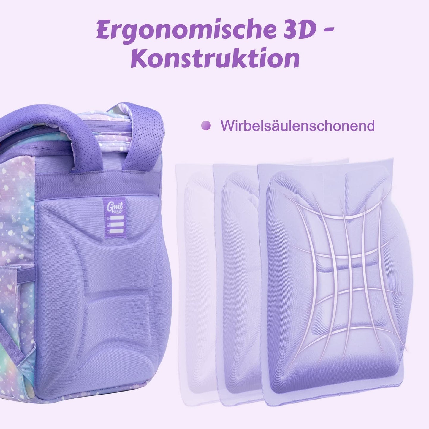 GMT for Kids Schulranzen-Set 6-teilig | Ultraleicht | Ergonomisch | 22L | 1.-4. Klasse