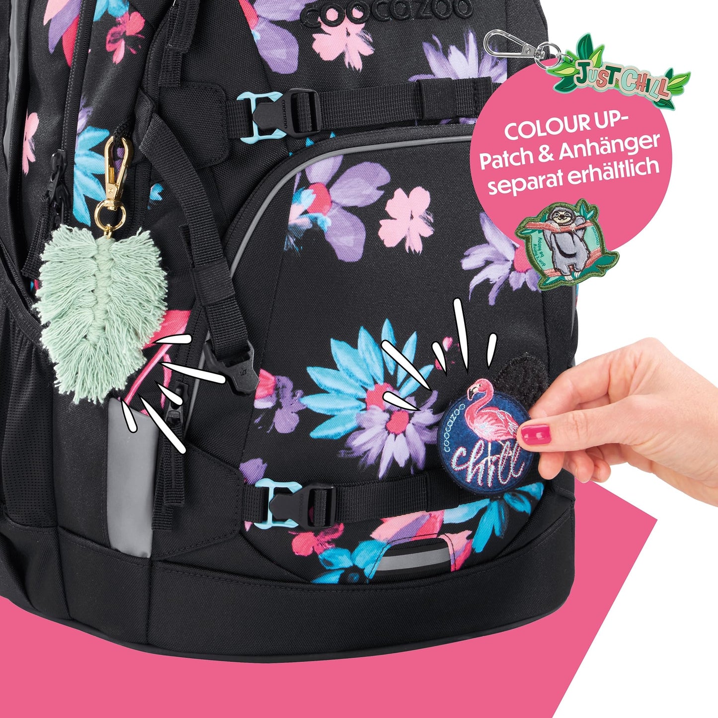 coocazoo Mate Rucksack „Floral Artnight“ | Ergonomisch | Höhenverstellbar | ab 3. Klasse